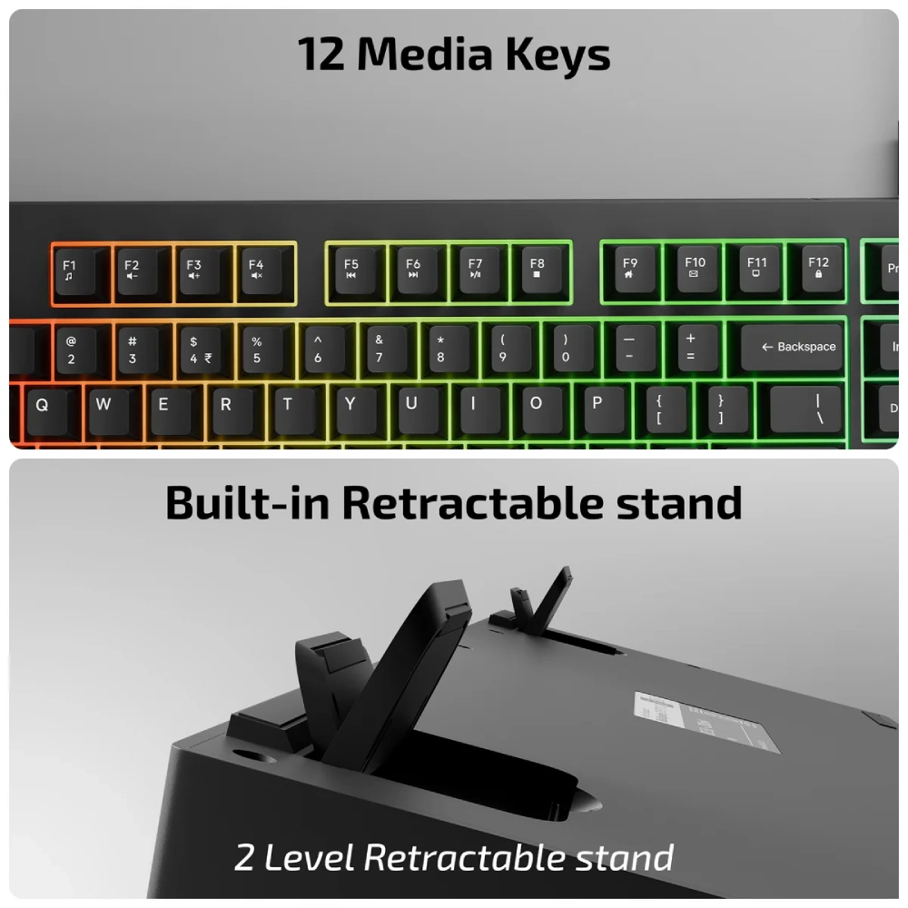 Iball USB Keyboard RGB Qwerty500 Black view 5